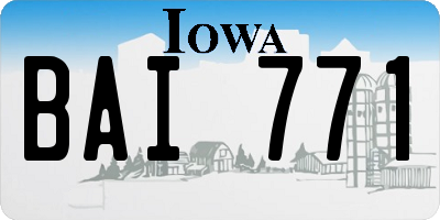 IA license plate BAI771