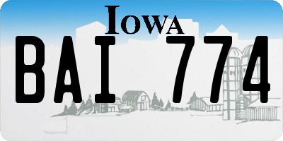 IA license plate BAI774