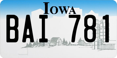 IA license plate BAI781