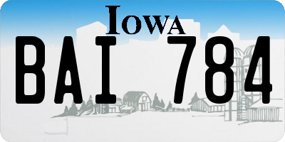 IA license plate BAI784
