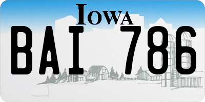 IA license plate BAI786