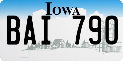 IA license plate BAI790