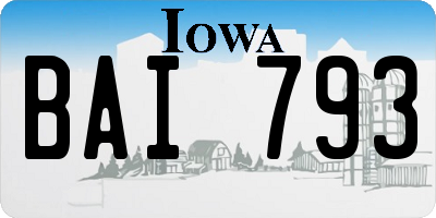 IA license plate BAI793