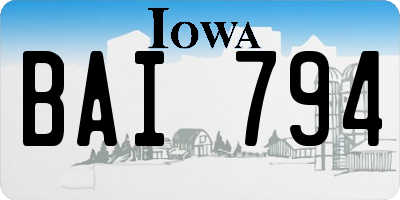 IA license plate BAI794