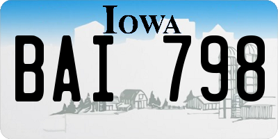 IA license plate BAI798