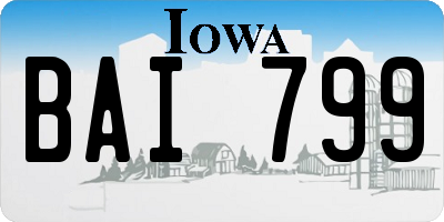 IA license plate BAI799