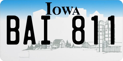 IA license plate BAI811