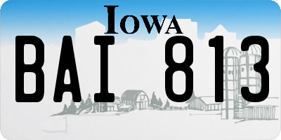 IA license plate BAI813