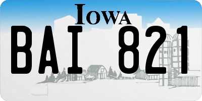 IA license plate BAI821