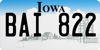 IA license plate BAI822