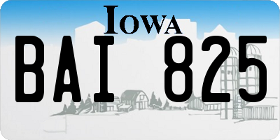 IA license plate BAI825