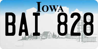 IA license plate BAI828