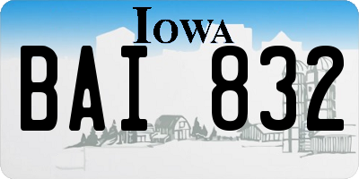 IA license plate BAI832