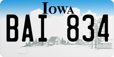 IA license plate BAI834