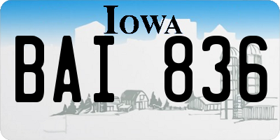 IA license plate BAI836