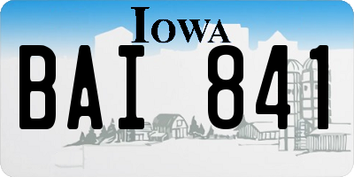 IA license plate BAI841