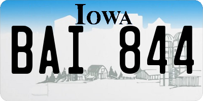 IA license plate BAI844