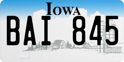IA license plate BAI845