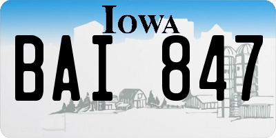IA license plate BAI847