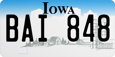 IA license plate BAI848