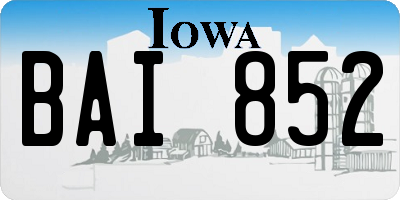 IA license plate BAI852