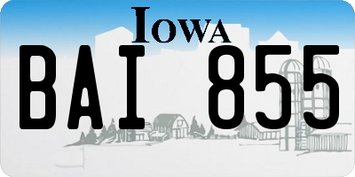 IA license plate BAI855