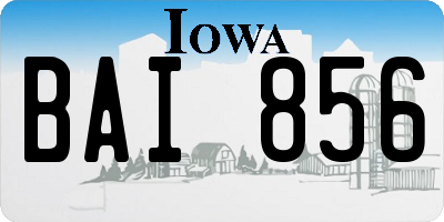 IA license plate BAI856