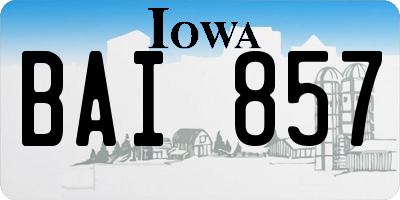 IA license plate BAI857