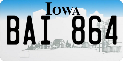 IA license plate BAI864