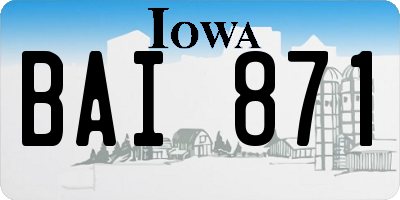 IA license plate BAI871