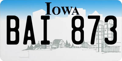 IA license plate BAI873