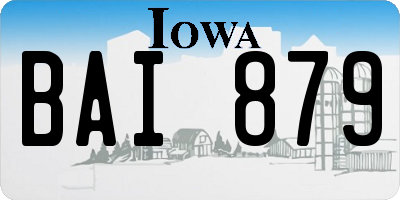 IA license plate BAI879