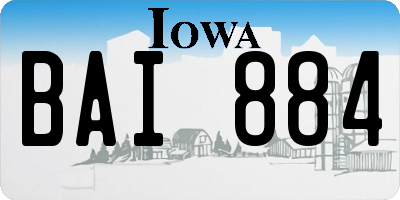 IA license plate BAI884