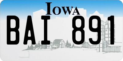 IA license plate BAI891