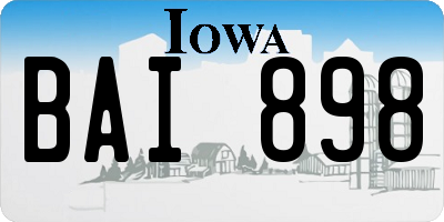 IA license plate BAI898