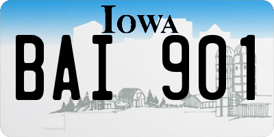 IA license plate BAI901