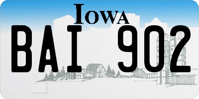 IA license plate BAI902