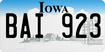 IA license plate BAI923