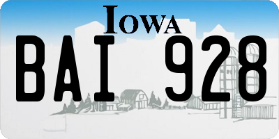 IA license plate BAI928