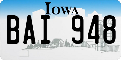 IA license plate BAI948