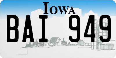 IA license plate BAI949