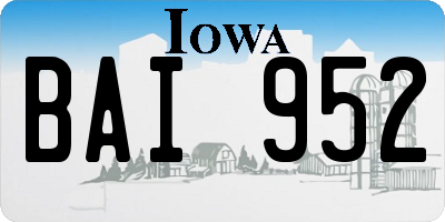 IA license plate BAI952