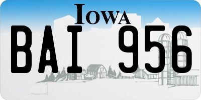 IA license plate BAI956
