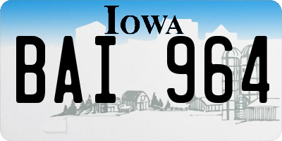IA license plate BAI964