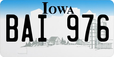 IA license plate BAI976