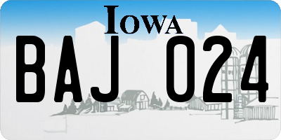 IA license plate BAJ024