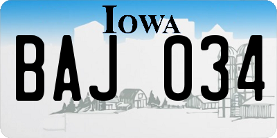 IA license plate BAJ034