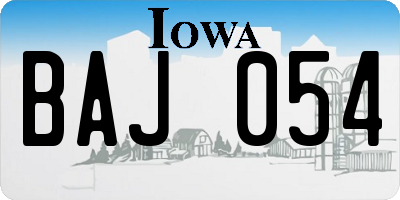 IA license plate BAJ054