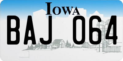 IA license plate BAJ064