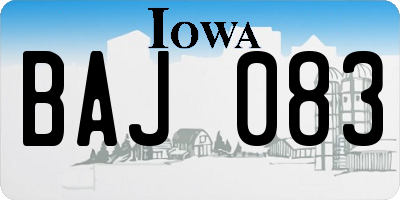IA license plate BAJ083
